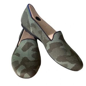 Rothy's The Loafer Olive Camo Printed Knit Fabric Slip On Flats Womens Sz US 8